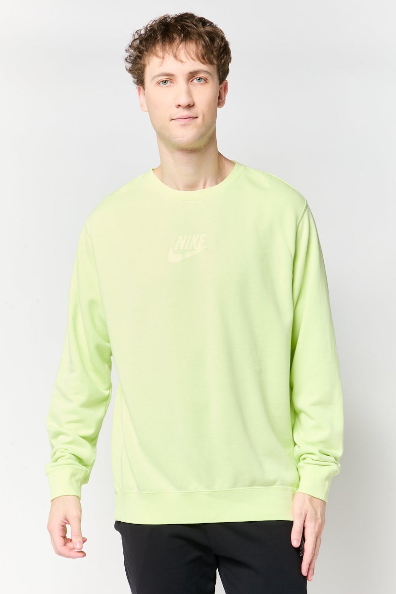 Nike Men Sportswear Fit Long Sleeve Outdoor Sweatshirt, Lime Green - Image 1